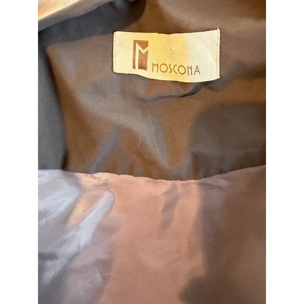 Moscona Grey Open Front Duster Coat Lightweight Longline Jacket Modern Chic M - Picture 6 of 6